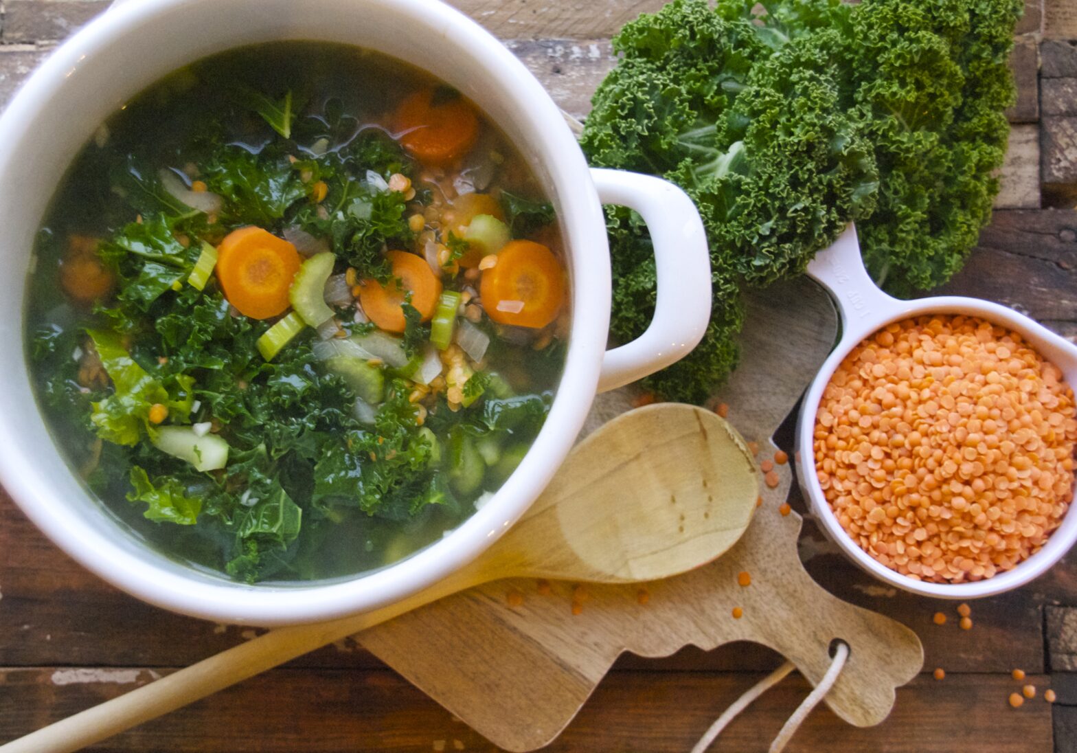 Red lentil and kale soup 02