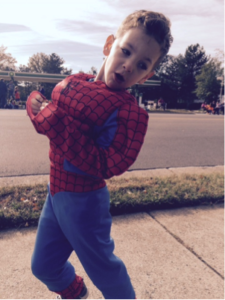 Our neighborhood Spiderman – check out those pecs!